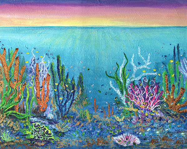 Coral Garden by CHERYL L KANUCK  Image: Coral Garden- Original acrylic painting by Cheryl Kanuck