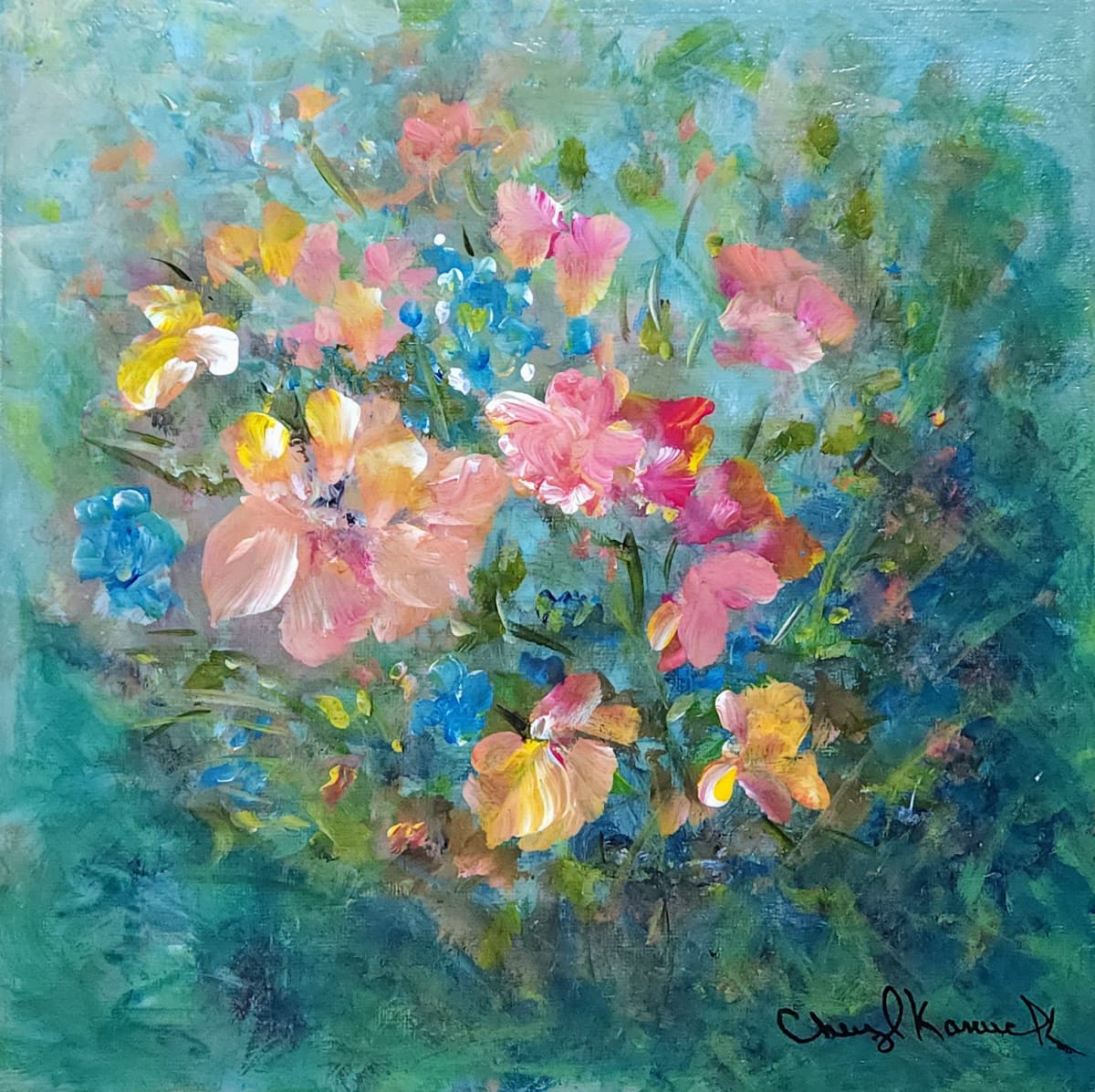 Flowers are Peachy by CHERYL L KANUCK 