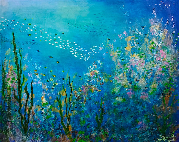 Sea Garden by CHERYL L KANUCK  Image: Sea Garden- Original acrylic painting by Cheryl Kanuck