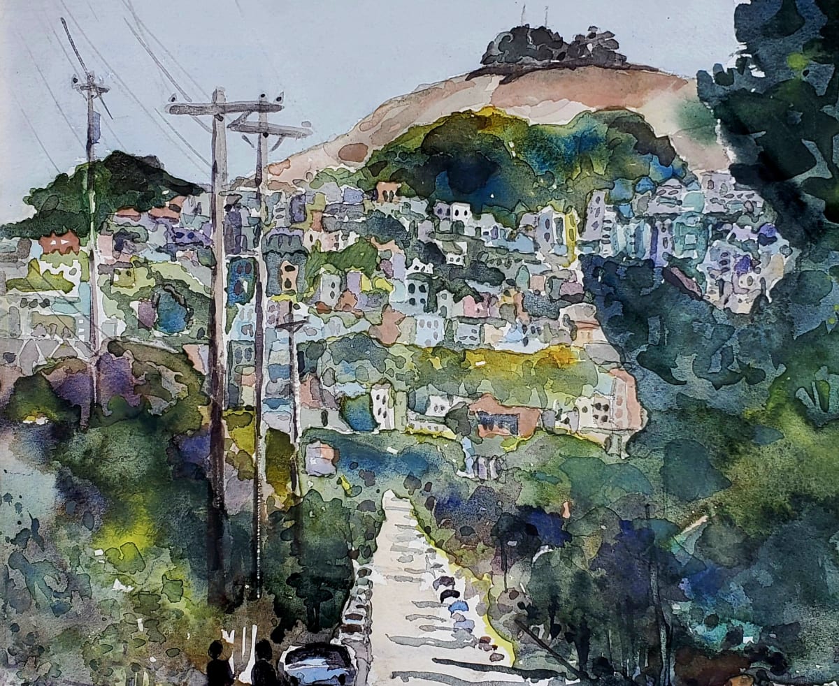 Bernal Heights, S.F. by Andy Forrest,  SeismicWatercolors  Image: Bernal Heights, S.F.