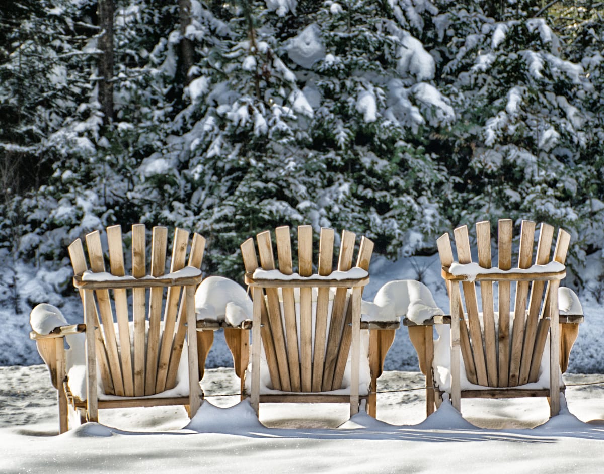 Adirondack Chairs in Winter by Terry De Corah  Image: Adirondack Chairs in Winter by Terry DeCorah
