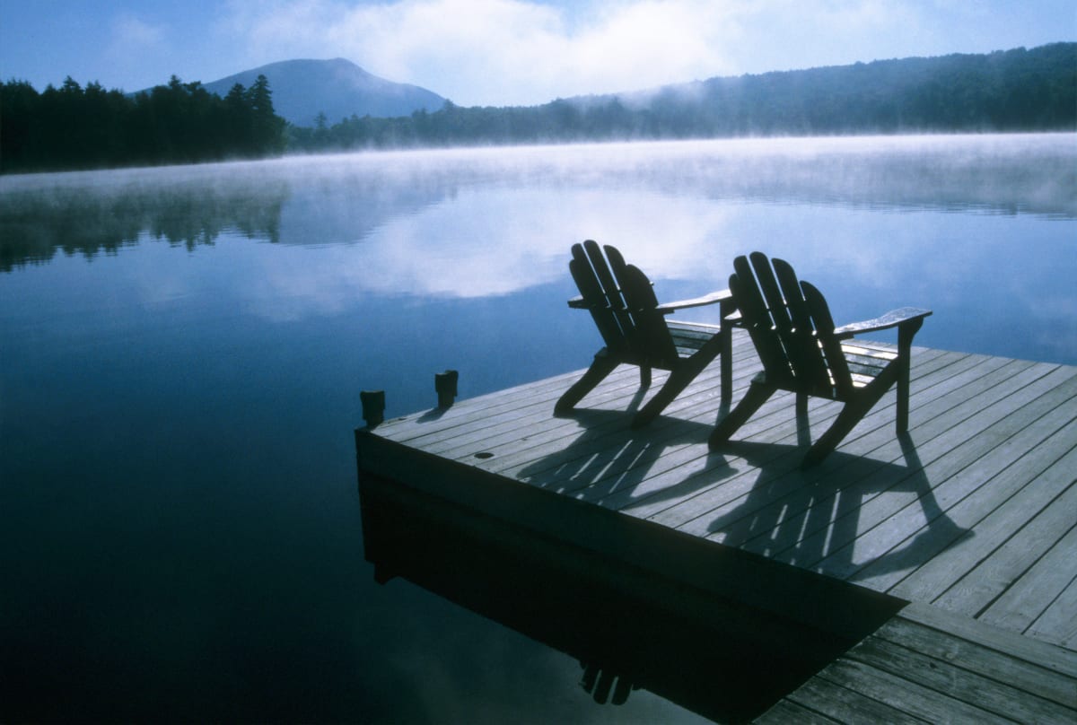Adirondack Chairs on Dock by Laura Seldman  Image: Adirondack Chairs on Dock by Laura Seldman