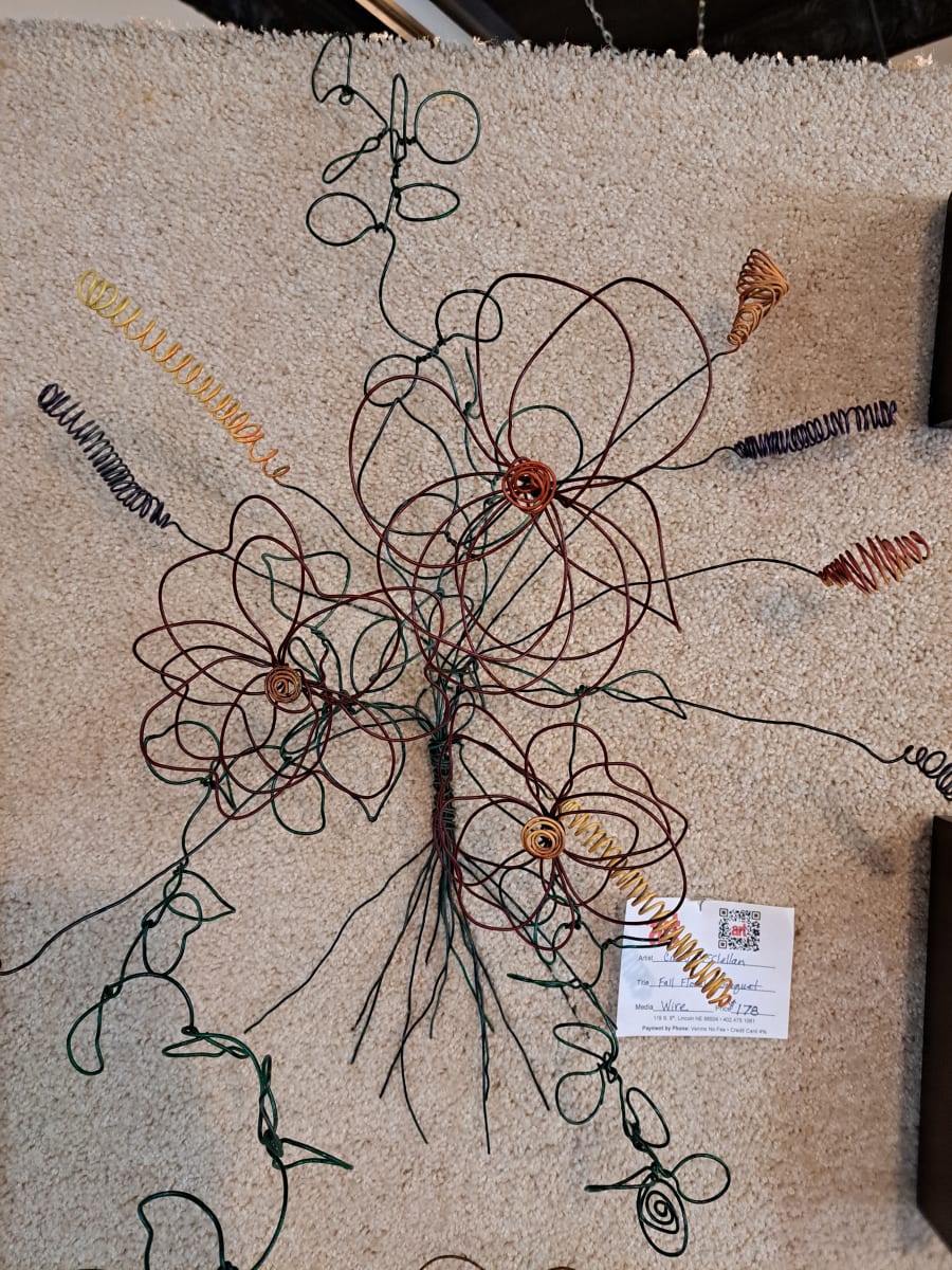 Wire Flower Bouquet - Fall Colors by Cindy S. McClellan 