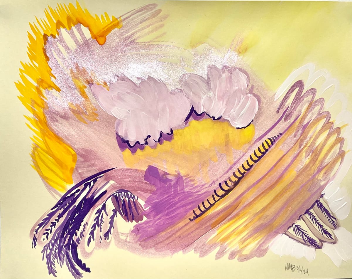 Bee Feathers by Melissa McDonough-Borden  Image: March 5, 2024
First daily painting