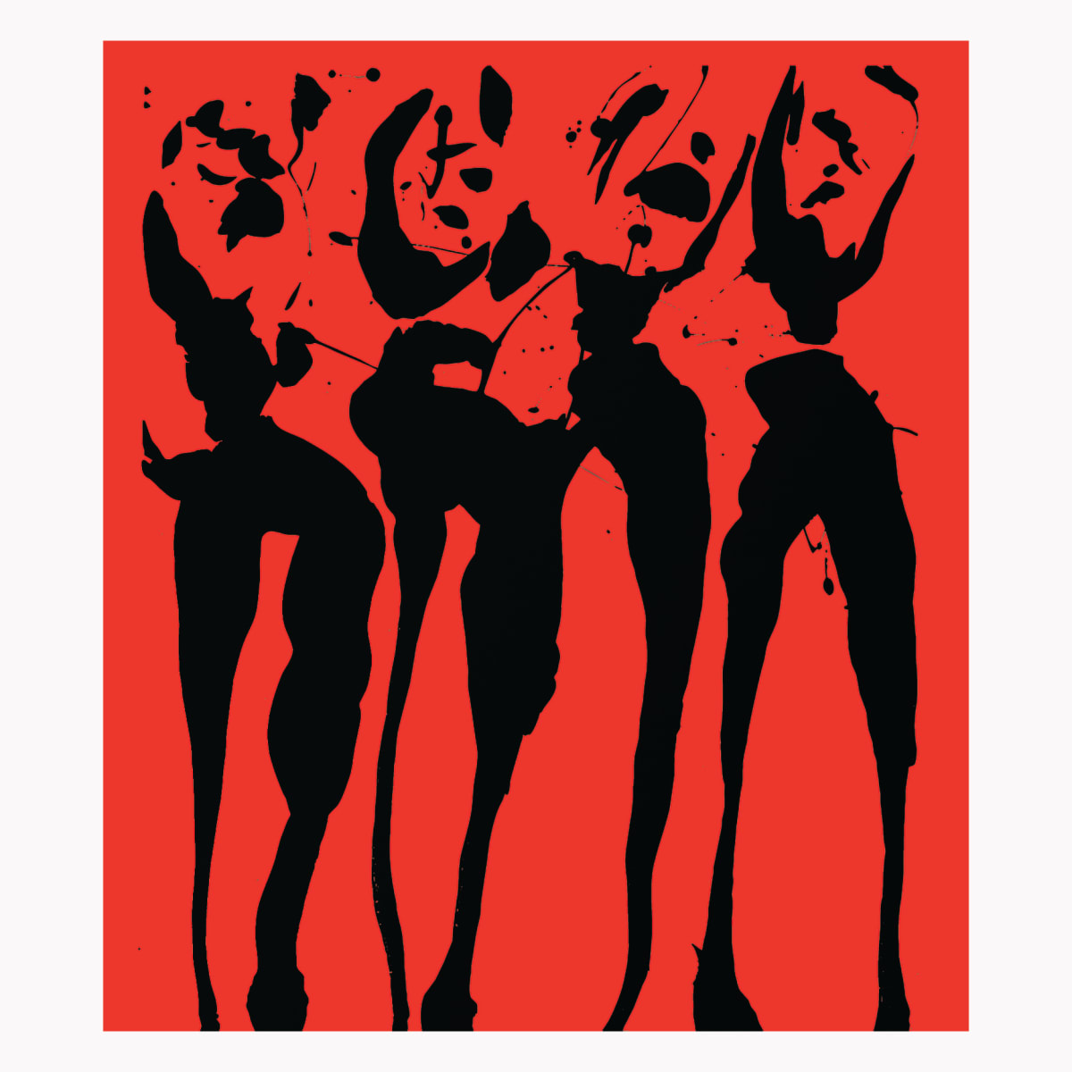 Walking Celebration "Black on Red" Giclee Print by SHAWN SKEIR, Image 2.