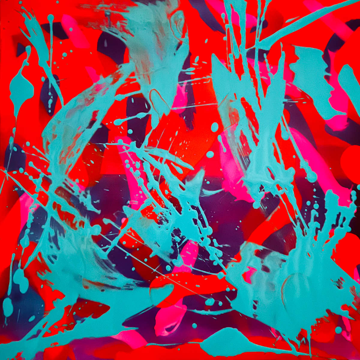 Abstract Brushwork 5 (red/blue) by SHAWN SKEIR 