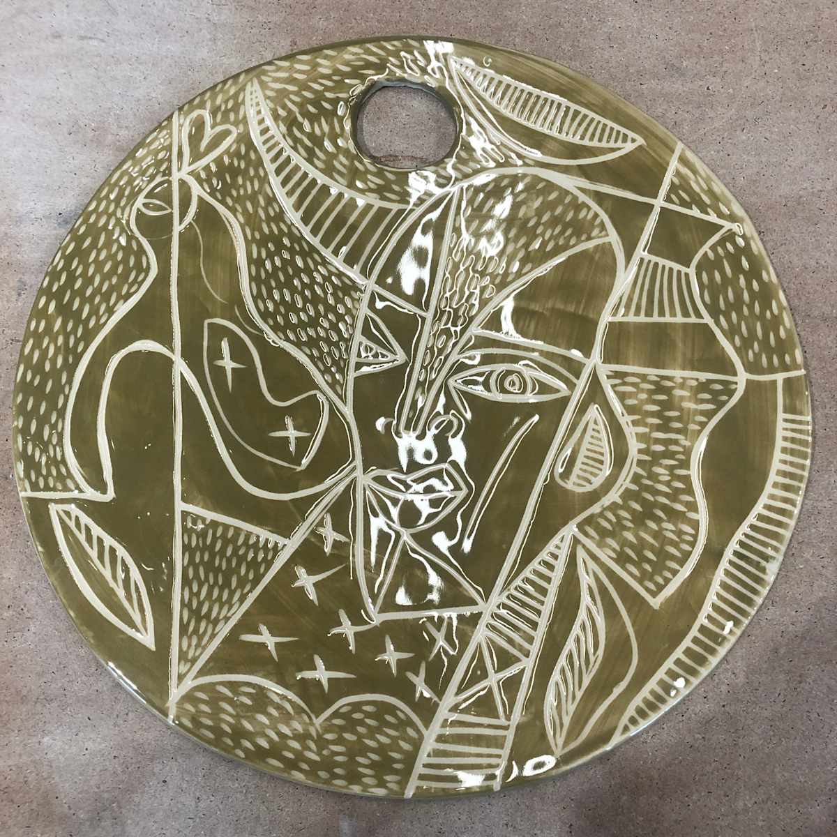 Ceramic Hanging Plate by SHAWN SKEIR 