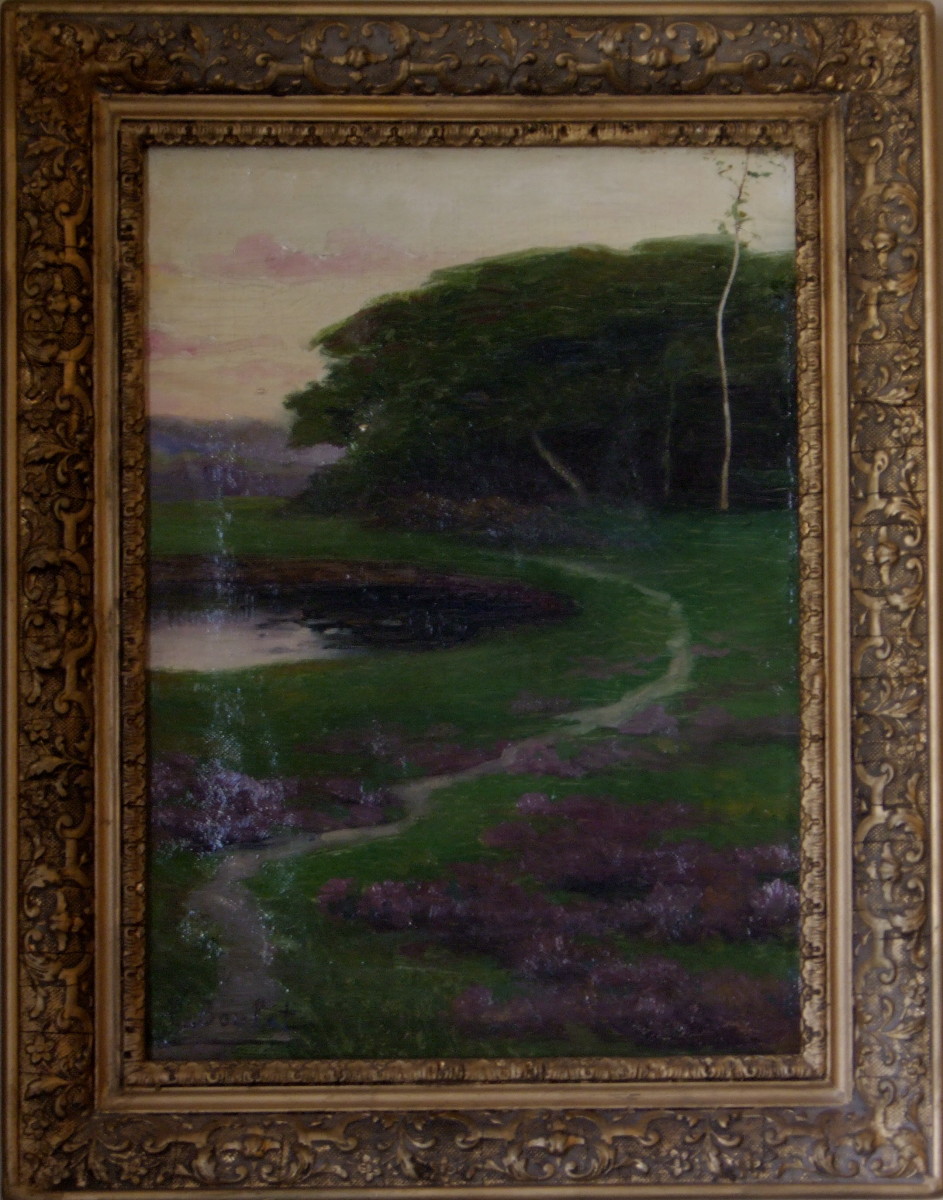 Pond at Sunset by Cyprien-Eugène Boulet 