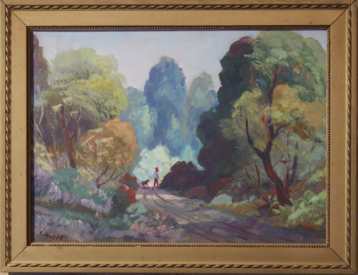 Cowboy on Dirt Road by Carl Hoppe, Image 1.