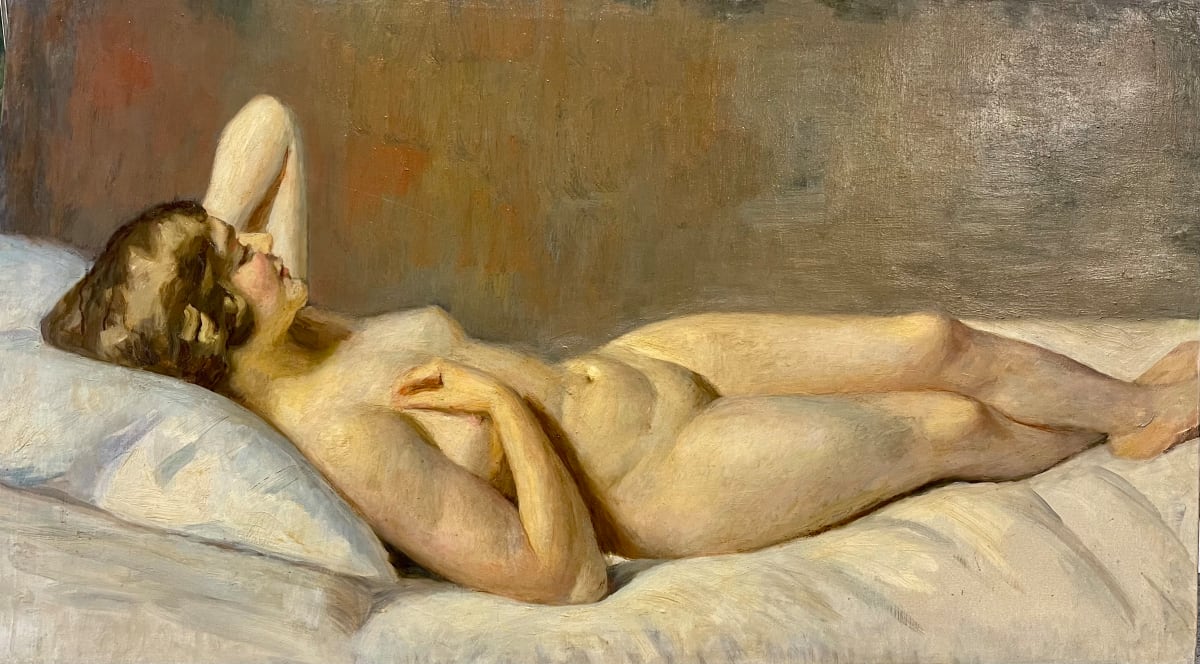 Liggend naakt (laying nude) by Emile Moulin  Image: Laying Nude