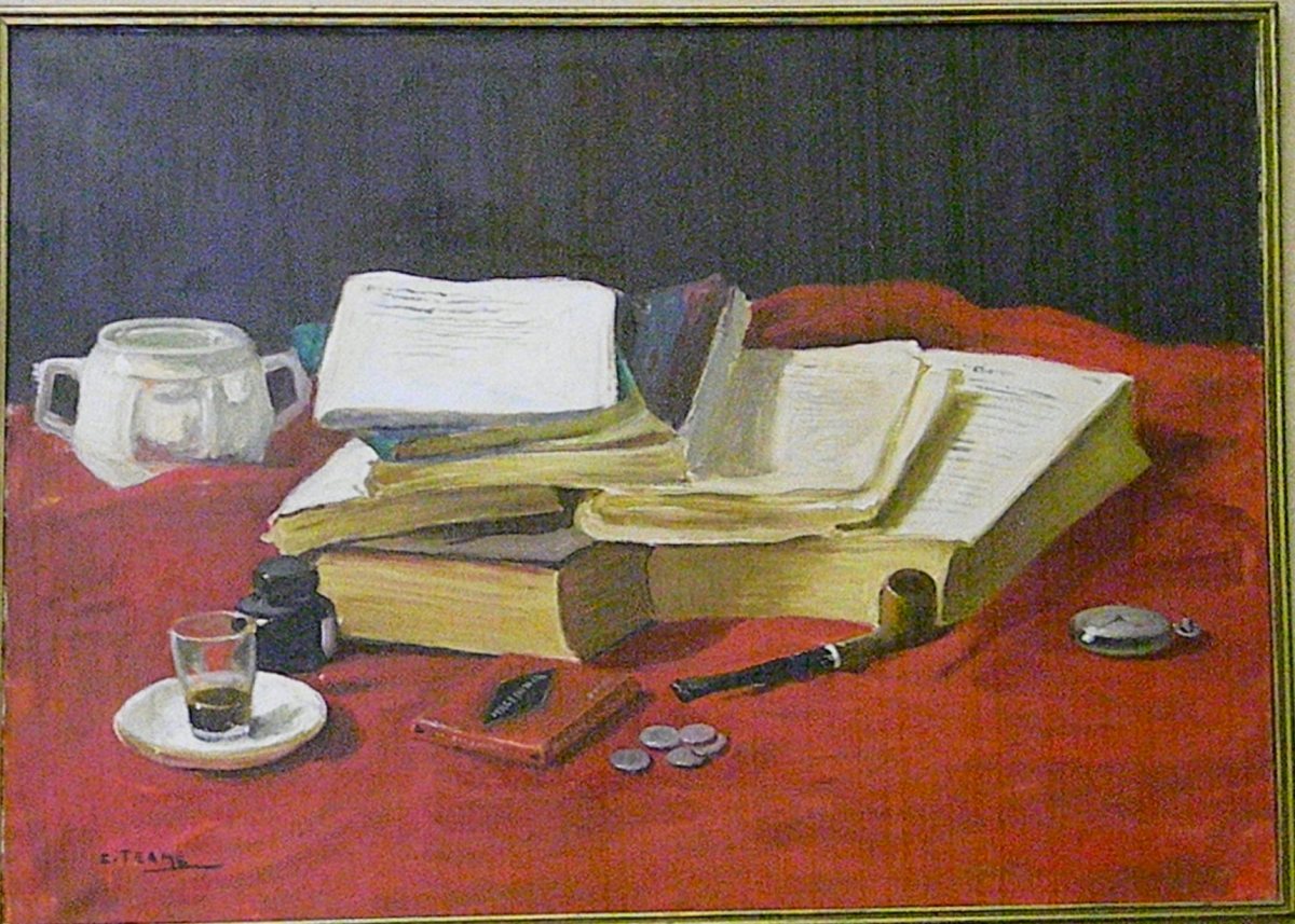 Books on a Table by E. Terme 