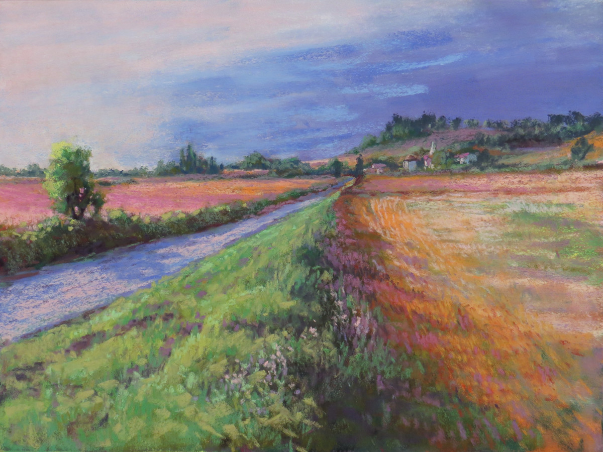 Church At the End of the Road by Marsha Hamby Savage  Image: Church At the End of the Road - Pastel 8"x10"