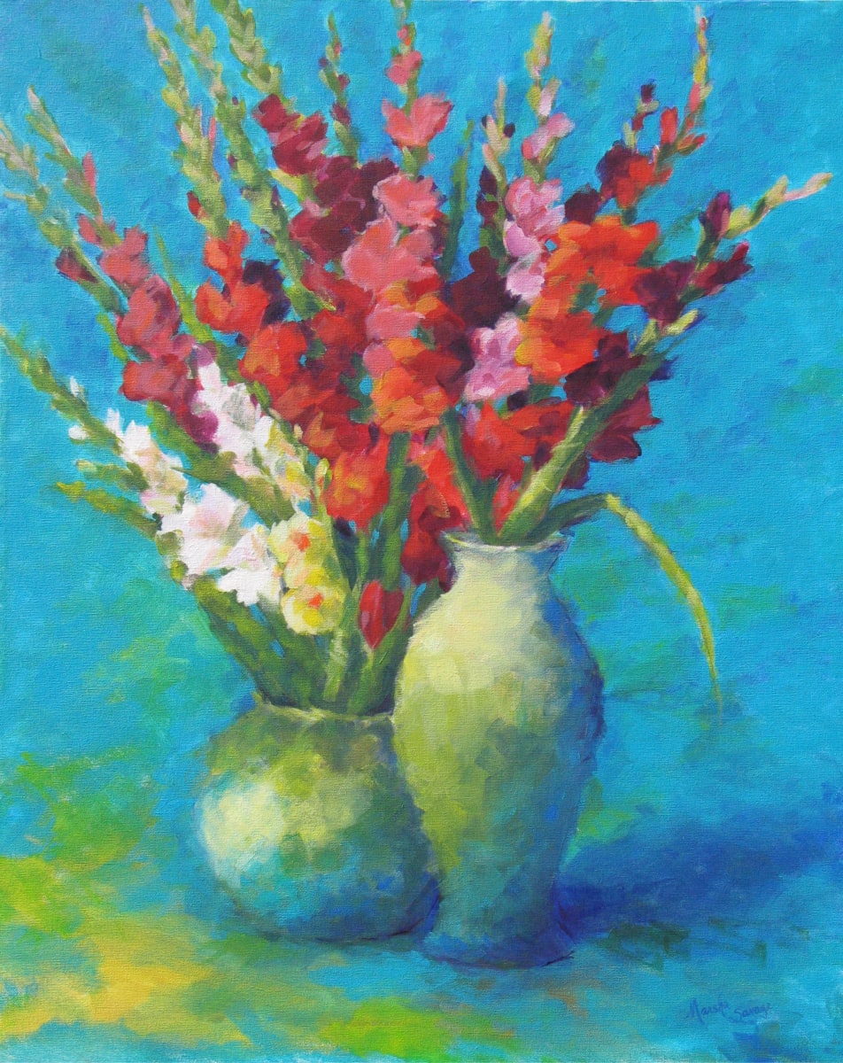 Gladiola Profusion  Image: Gladiola Profusion, Acrylic 30" x 24"