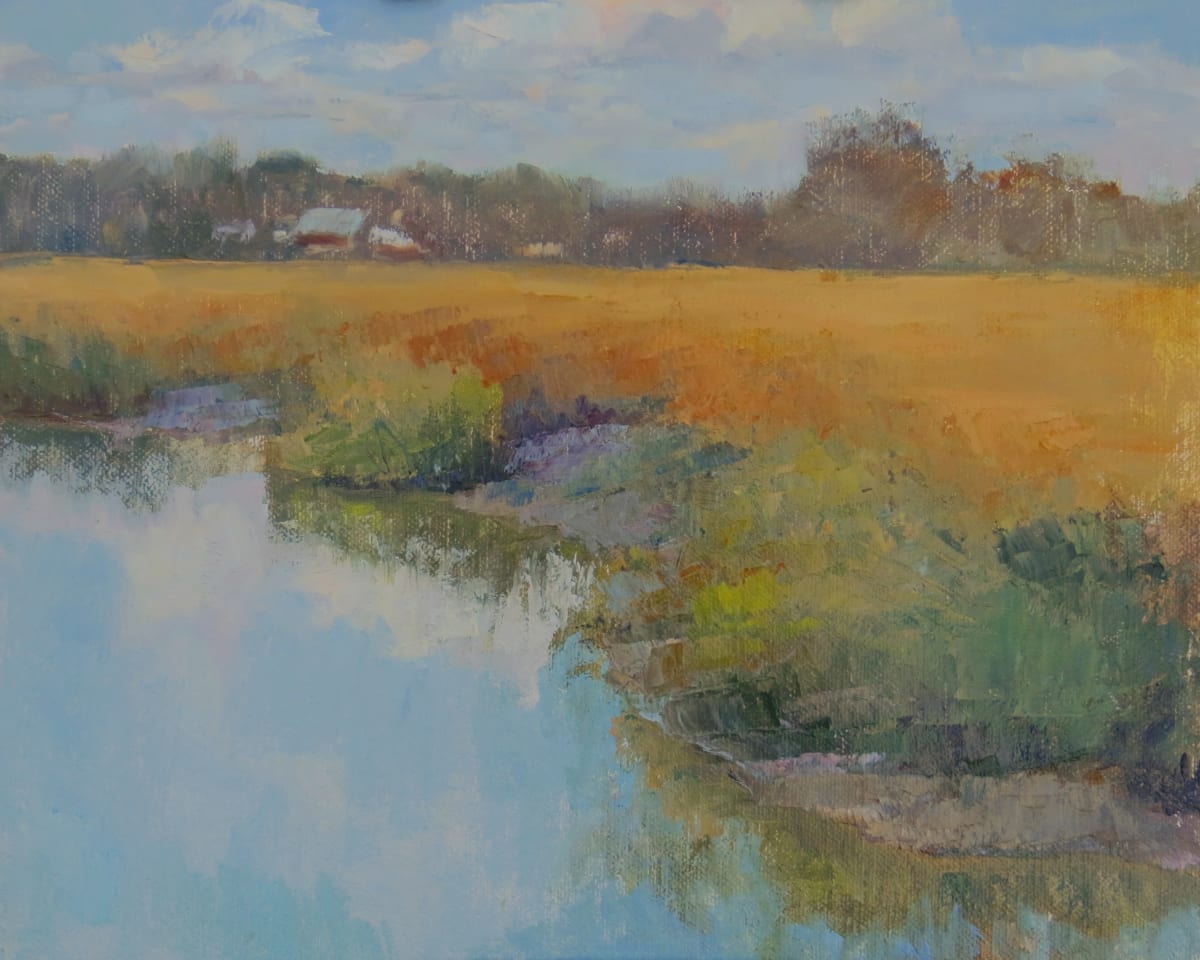 Across the Marsh by Marsha Hamby Savage  Image: Across the Marsh, 8" x 10", Oil Plein Air