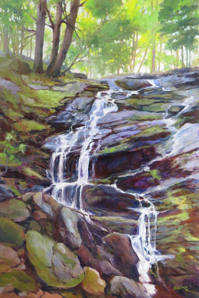 Morning Falls by Marsha Hamby Savage  Image: Morning Falls, 36"x24" Oil