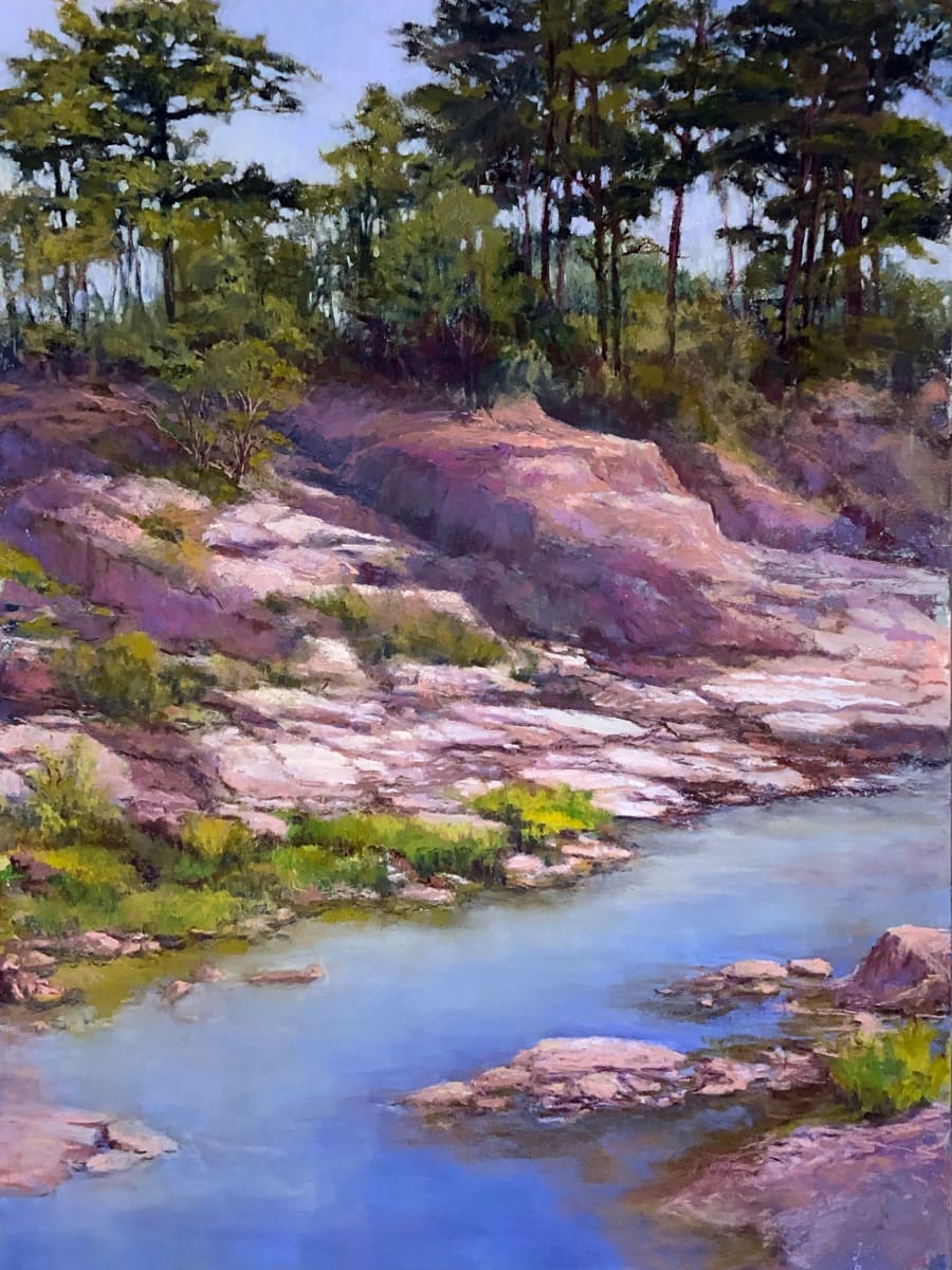 River Cliffs by Marsha Hamby Savage  Image: River Cliffs, Pastel 24" x 18"