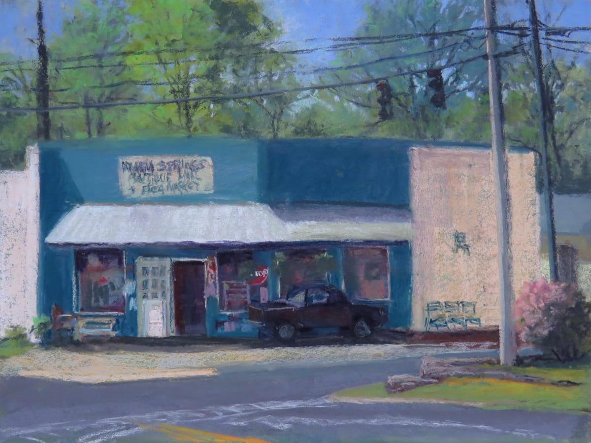 Warm Springs Antique Mall by Marsha Hamby Savage  Image: Warm Springs Antique Mall, 12" x 16", Pastel Plein Air