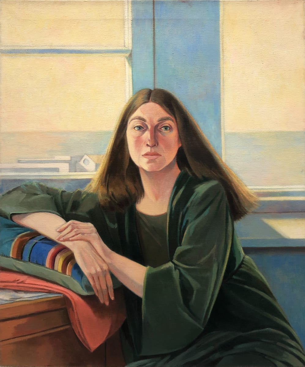 Self-Portrait in Green Robe by Ethel Fisher 