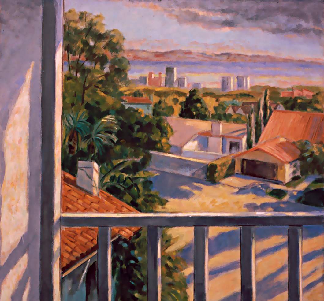 View of the Palisades from Library Balcony by Ethel Fisher 