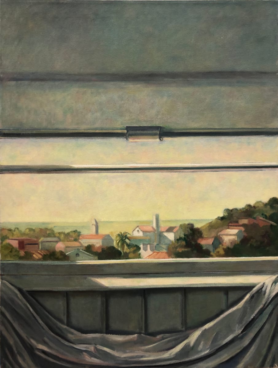 View from a Window, Shade Partially Closed by Ethel Fisher 