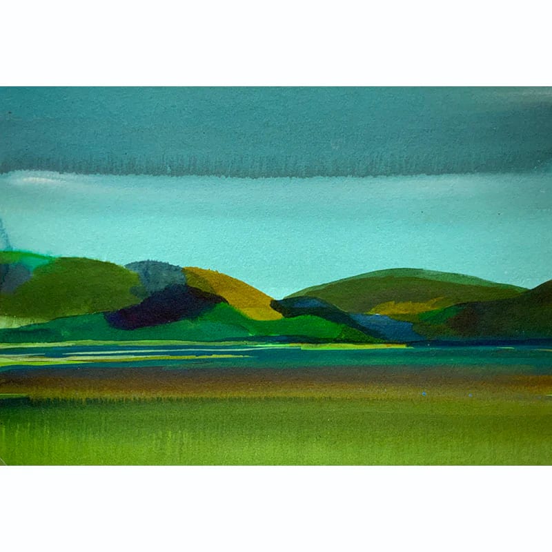 Matapouri Marsden Cove / Estuary Hills  — 18.5 x 27.5 cm by Kathryn Carter 