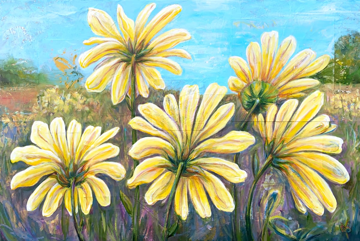 Yellow Outlook by Delphine Peller  Image: "Yellow Outlook" mixed media on 24"w x 36"w canvas  $740 not framed 