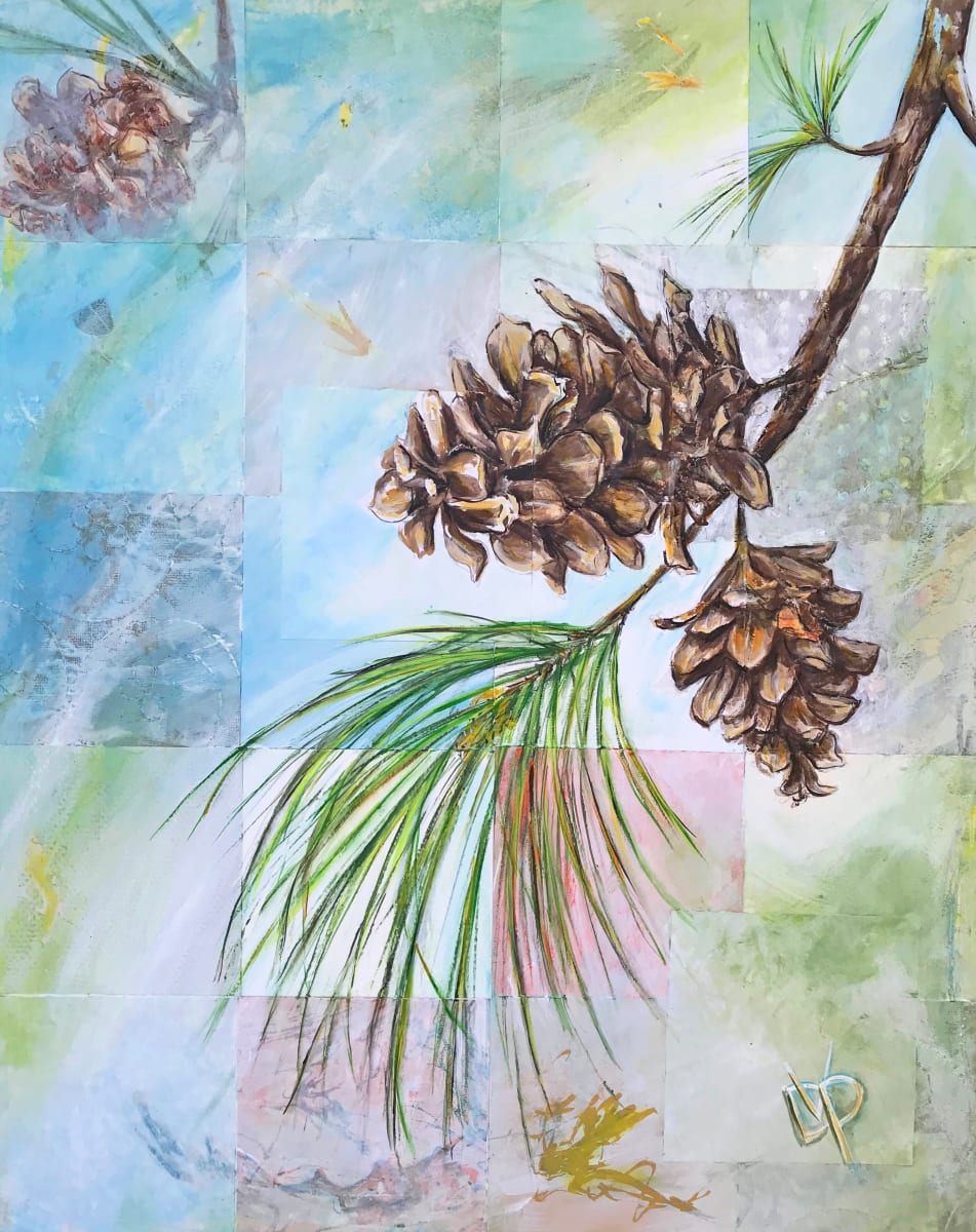 Southern Guard by Delphine Peller  Image: "Southern Guard" mixed media framed 21x17