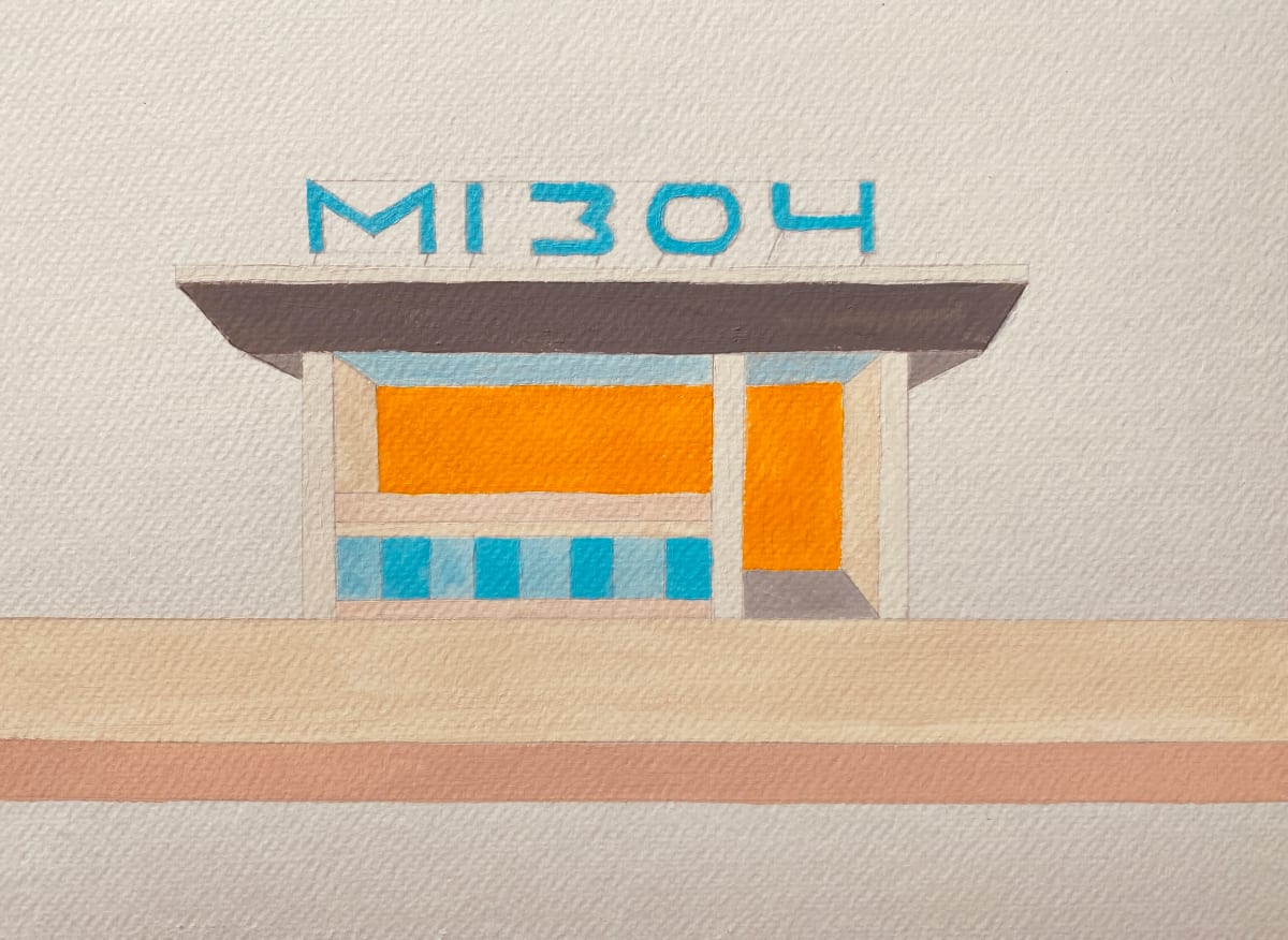 "M1304 Bus Stop Yellow" by Michelle Mullet  Image: Soviet Bus Stop #7