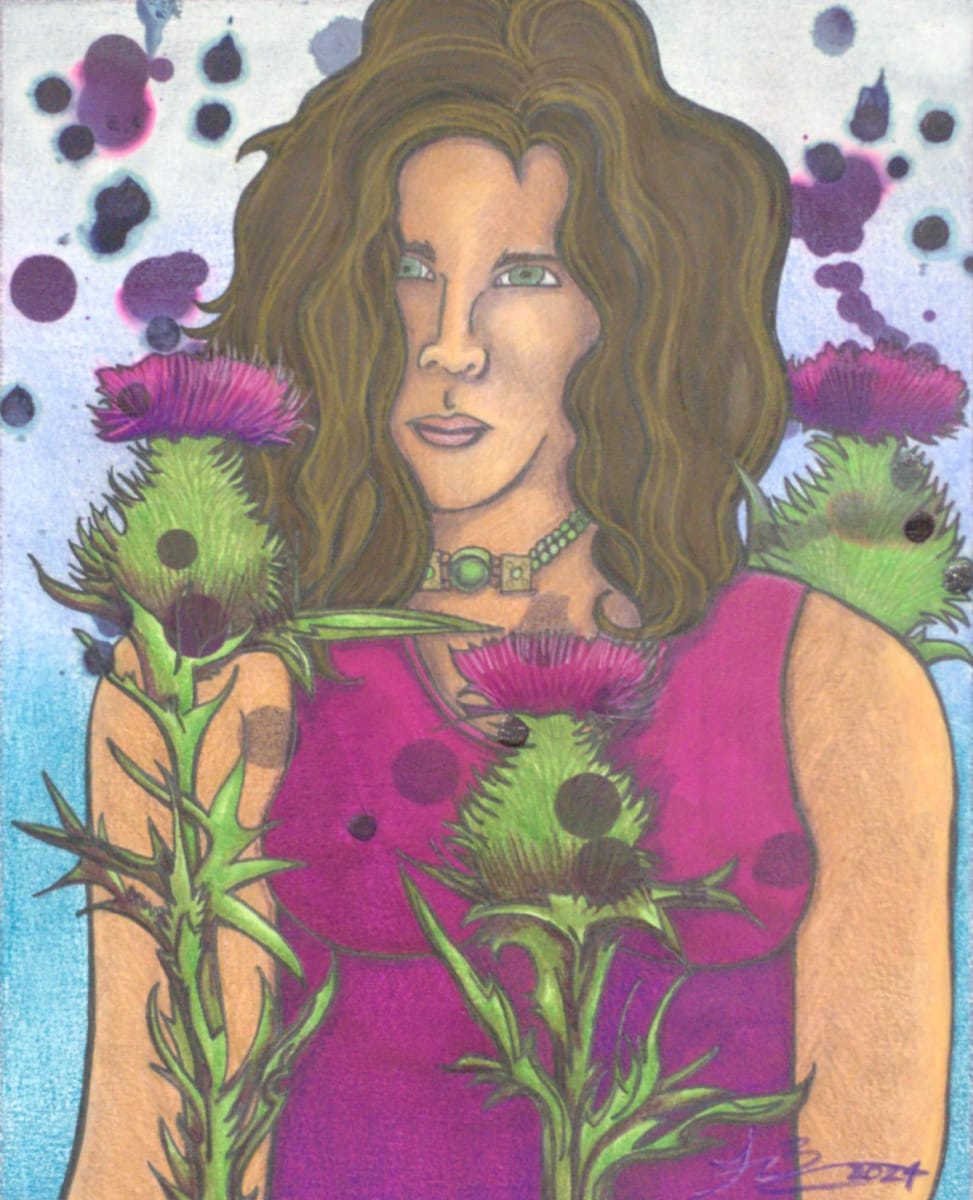 Lady of Thistles by Frances Byrd  Image: Lady of Thistles Colored Pencil Layer