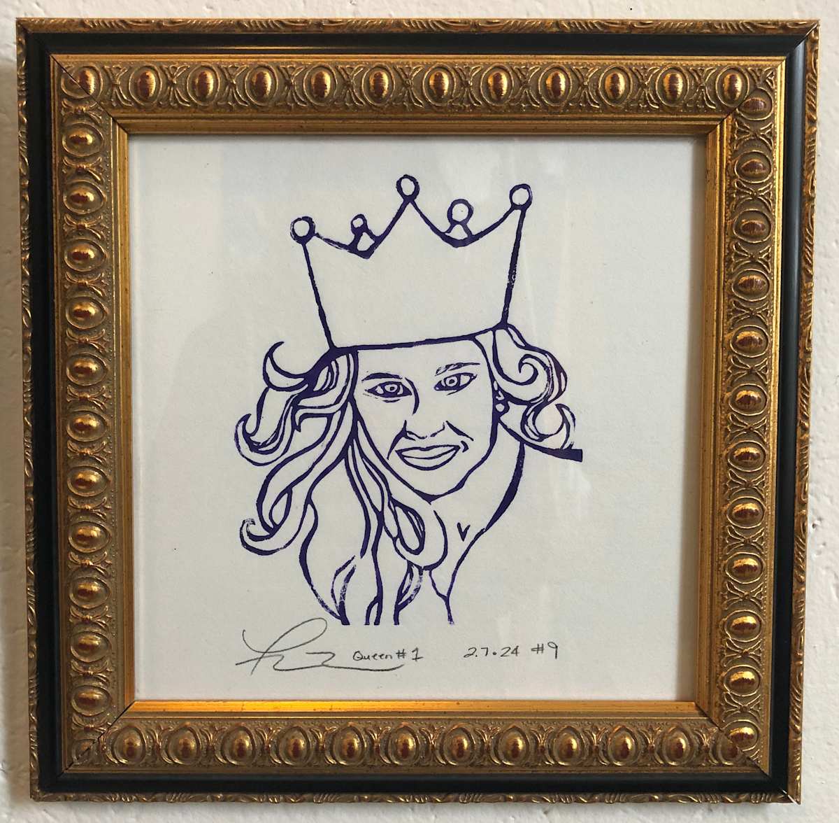 Queen by Frances Byrd  Image: Queen Lino Block Print