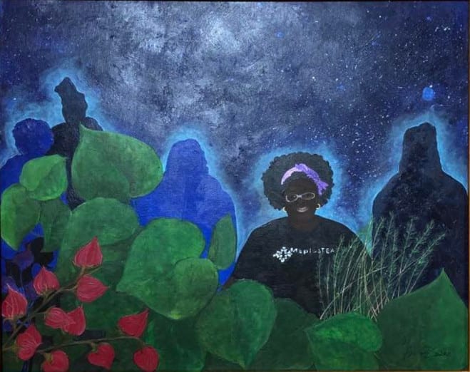 Queen of Tea by Frances Byrd  Image: Queen of Tea, Acrylic on Paper, 16 x 20 inches, 2022