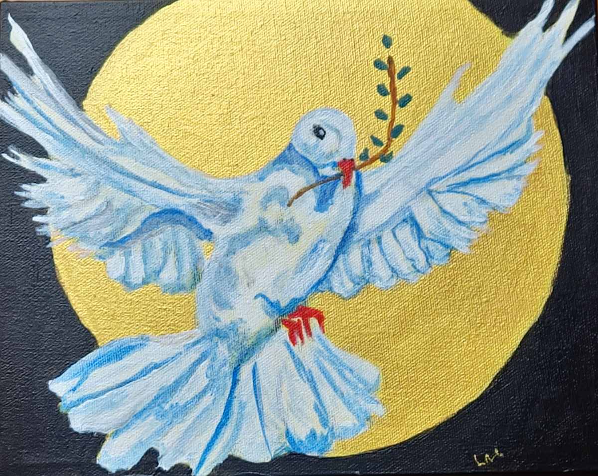 Triptych Dove by Helene Montpetit 