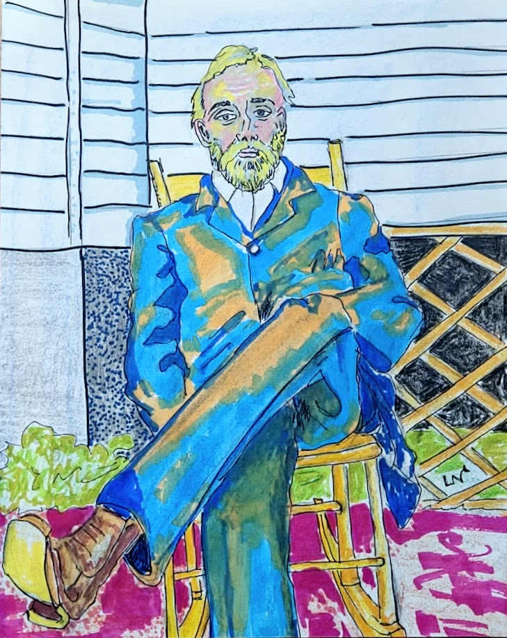 Man in Yellow Chair by Helene Montpetit 