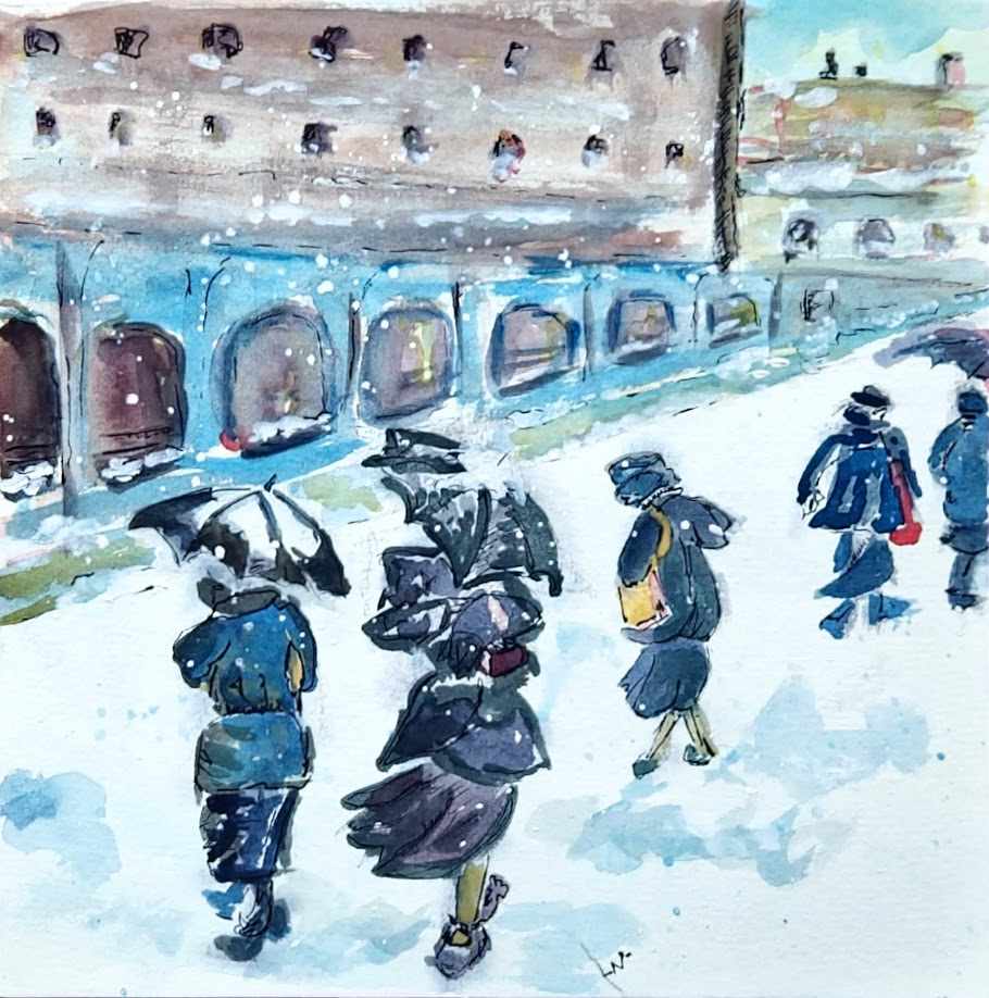 Winter in the City by Helene Montpetit 