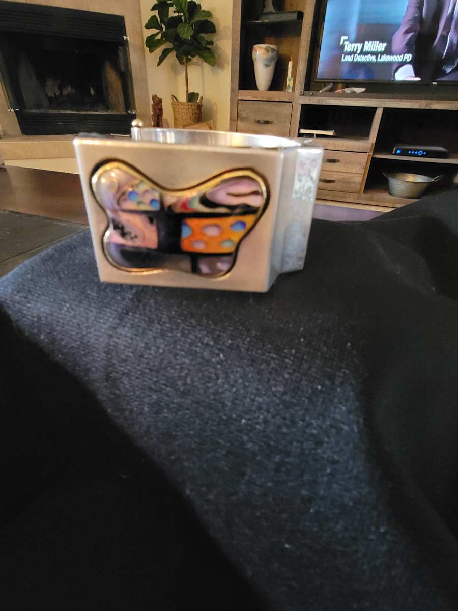 Cuff Bracelet, butterfly shape by Colette Denton, Image 1.