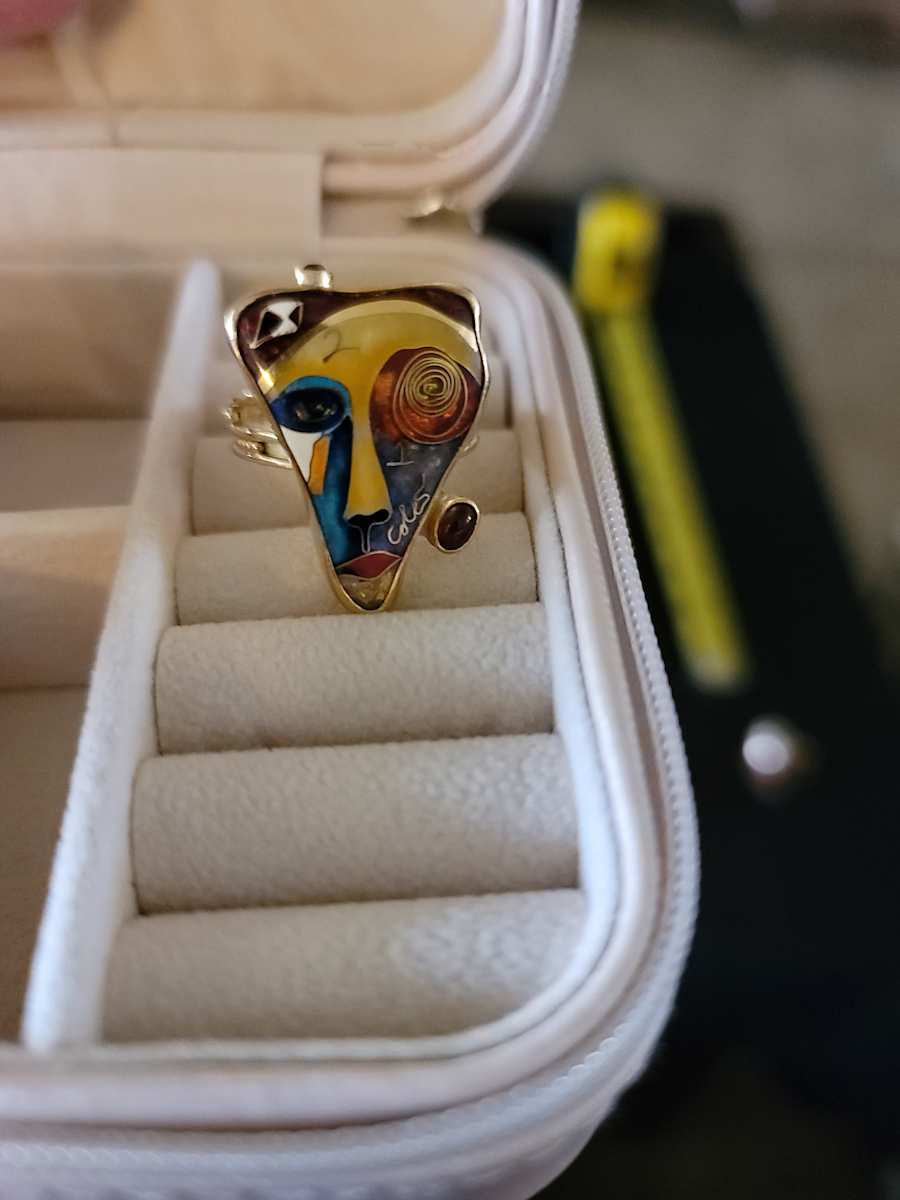 Cloisonne Ring- Triangular Face by Colette Denton, Image 3.