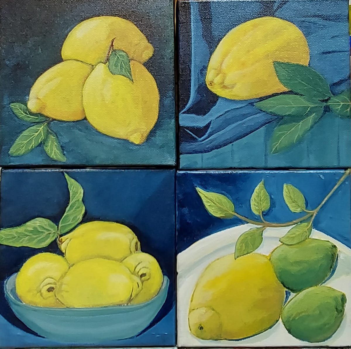 Lemons with Prussian Blue by Susan Merritt 