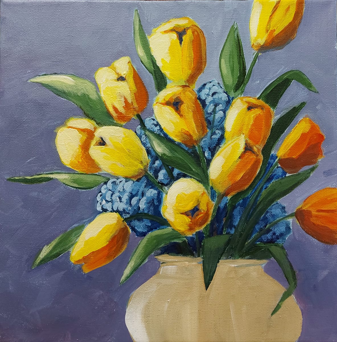 Tulips with Hydrangea by Susan Merritt 