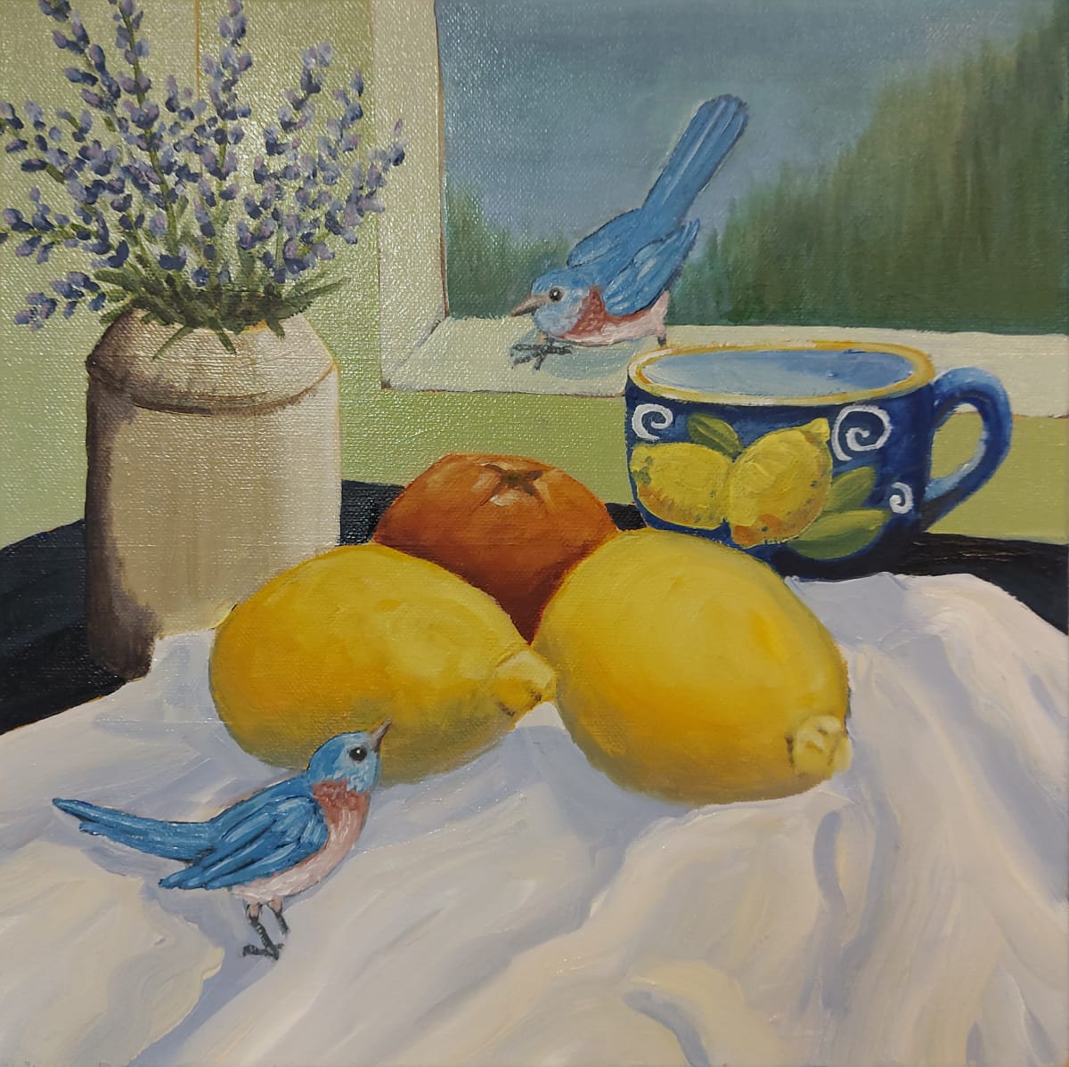 Bluebirds with Lemons by Susan Merritt 