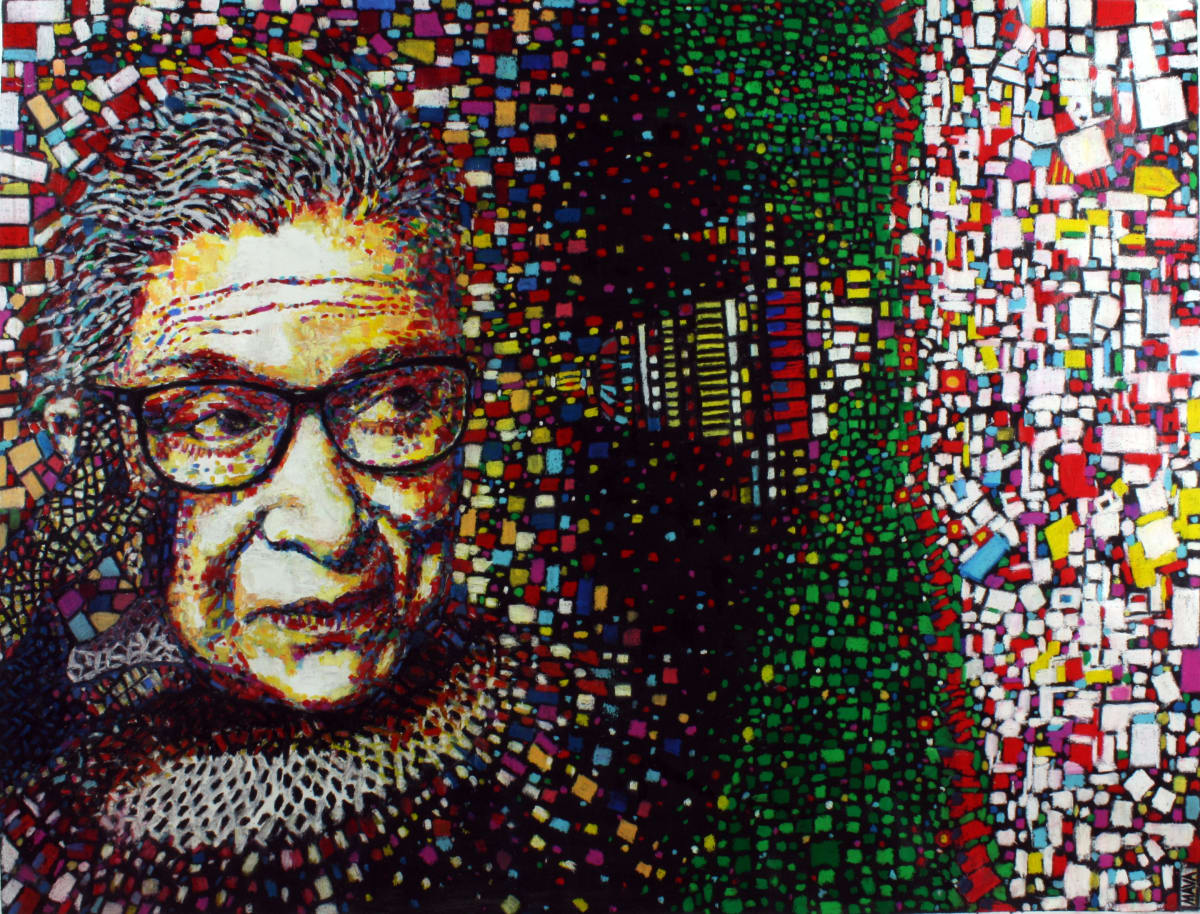 Ruth Bader Ginsburg (inspired by a photograph by Sebastian Kim) by Maya Leites  Image: Artist private collection