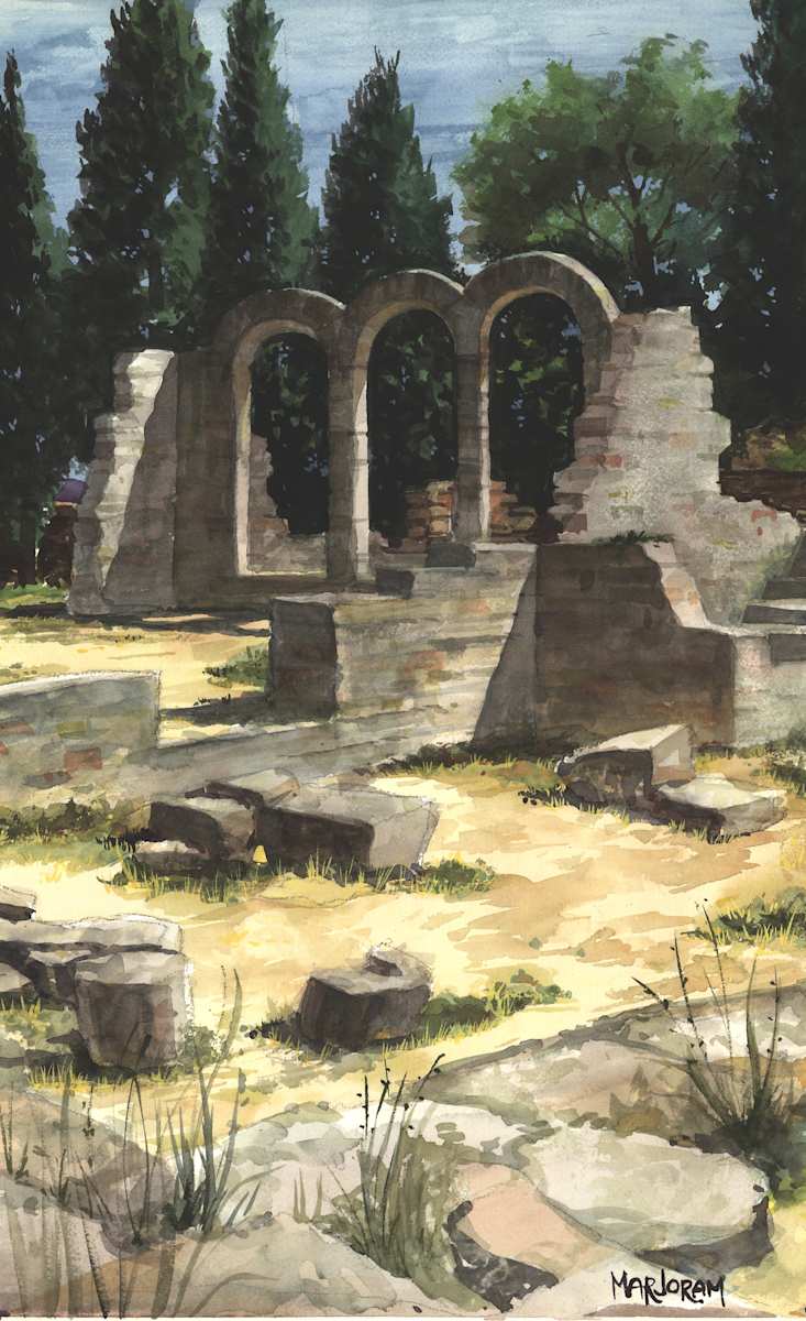 Etruscan Ruins, Fiesole by Ernie Marjoram 