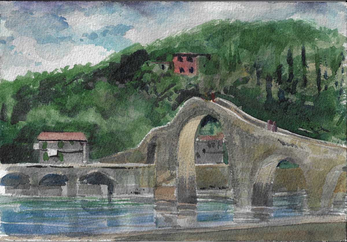 Ponte del Diavolo, Lucca by Ernie Marjoram 