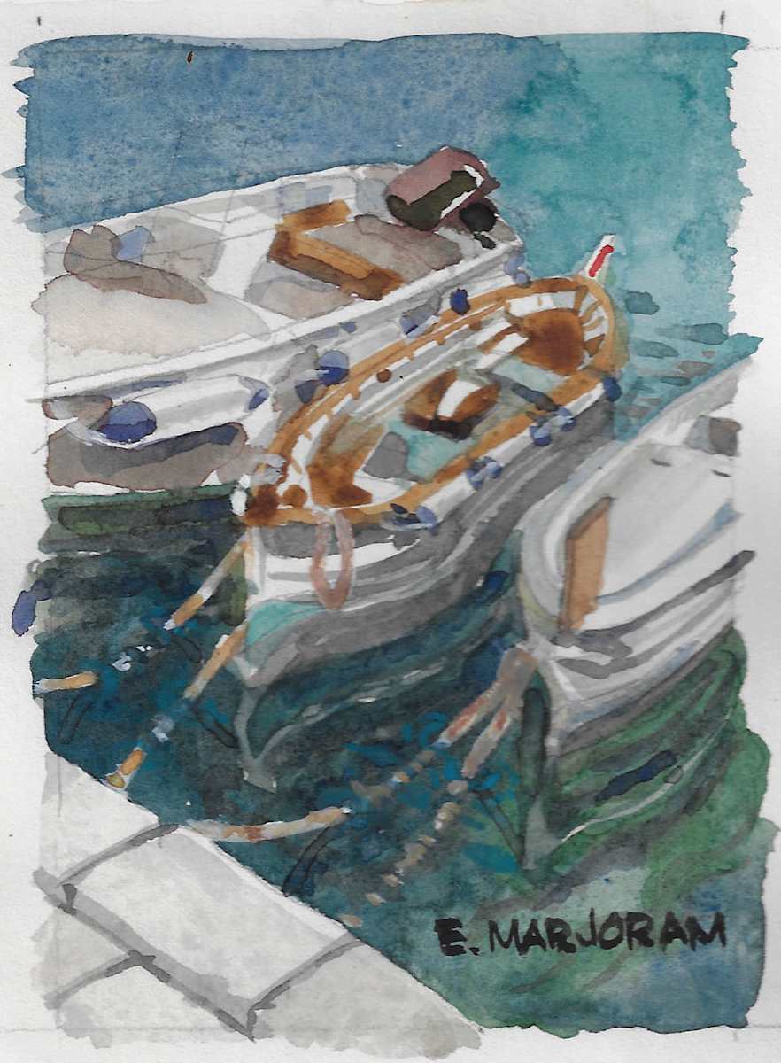 Fishing Boats, Porto Venere by Ernie Marjoram 