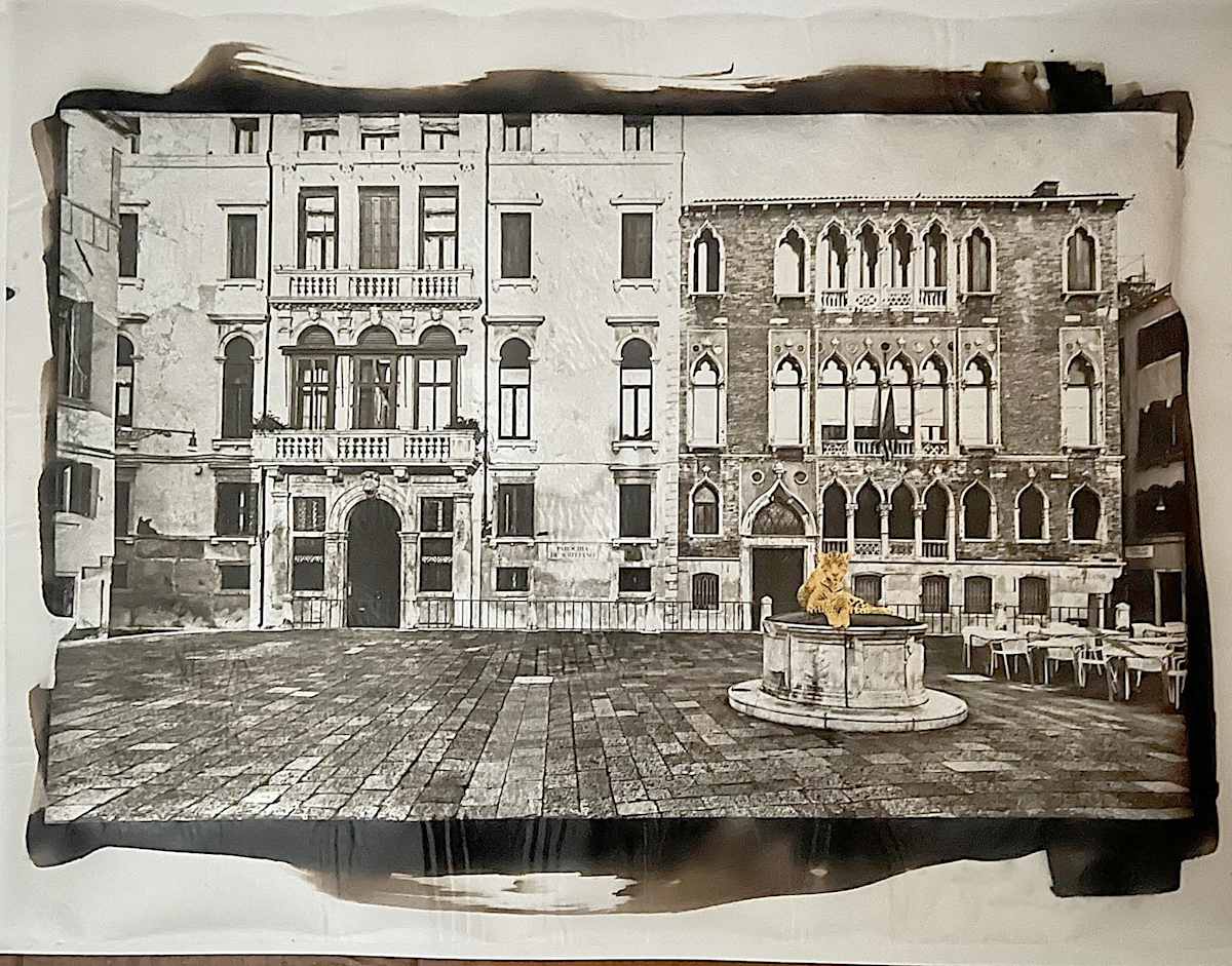 Leopard sits at the Parrocchia di Sisteno in Venice, Paal Anand by California Art League 