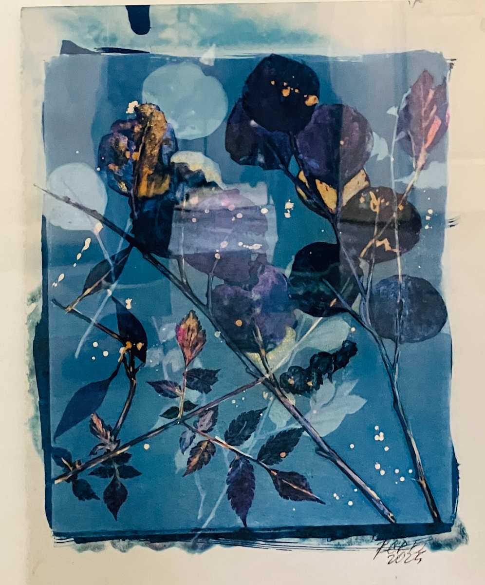 Turquoise Blue with Splatters by Rhonda Burton, Image 1.