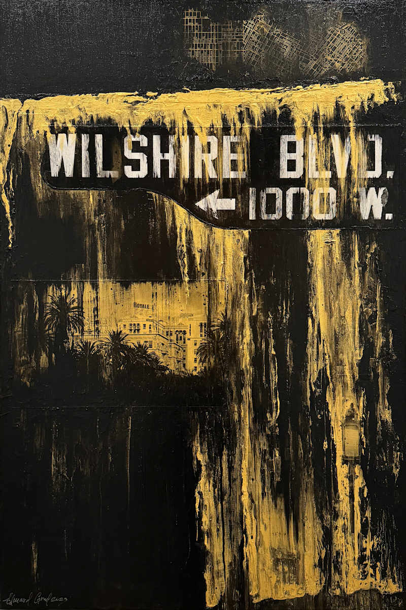 Rainy Elegance of Wilshire Boulevard by Edward Grad 