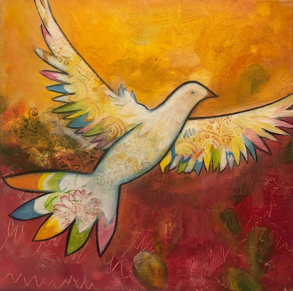 Yellow Peace Dove by Gina Leon-Gutiérrez 