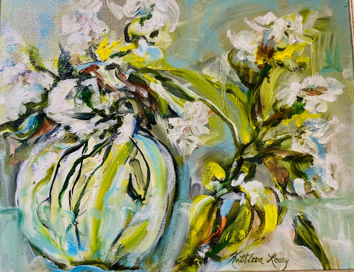 ABSTRACTED WHITE FLOWERS by Kathleen Losey 