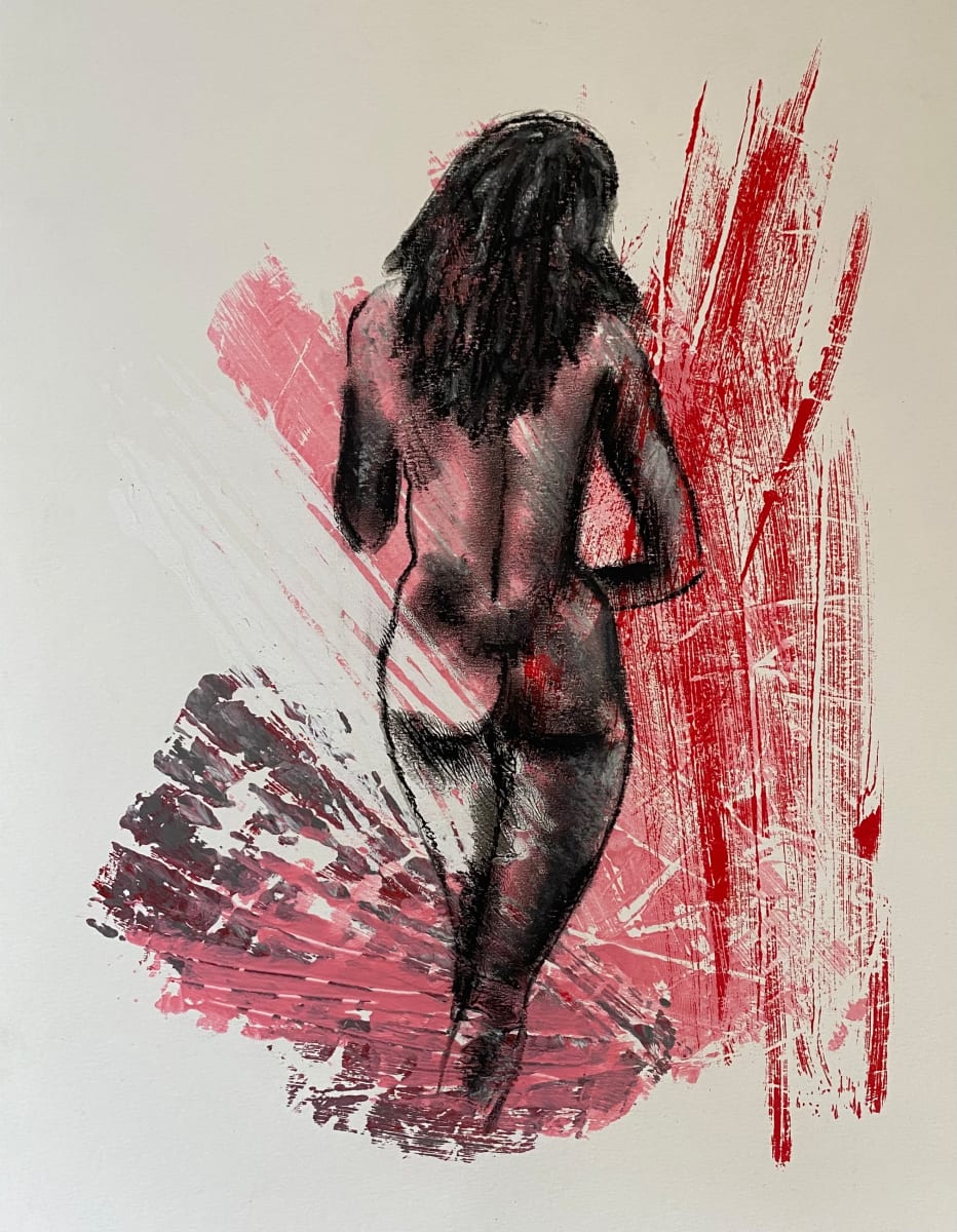 Back of Nude Woman with Long Hair by Kathryn Pitt 