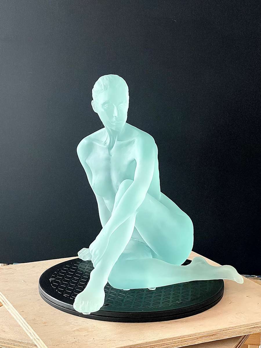 Sand Blasted Seated Ballerina by Emil Rutenberg 